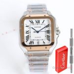 TW Factory Swiss Copy Cartier Santos Large Model Watch 9015 2-Tone Rose Gold Case